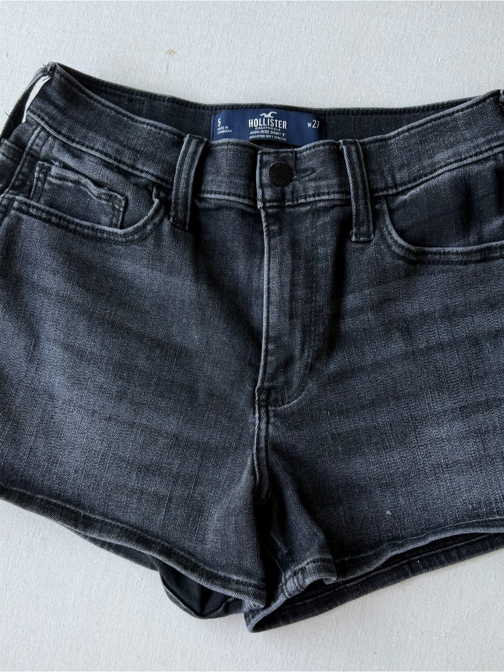 Hollister Women's Dark Charcoal Denim Jean Shorts
